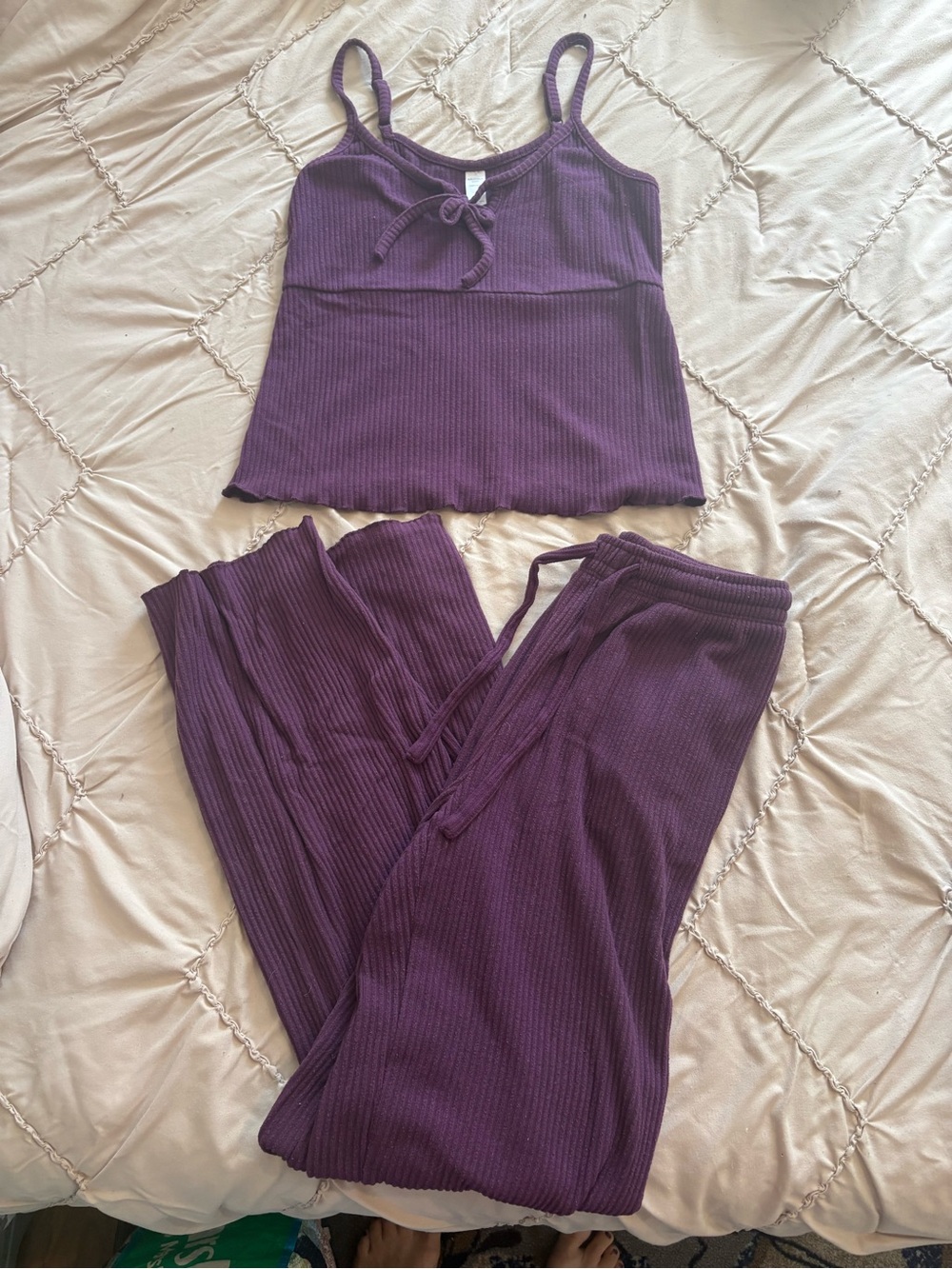 Arizona Jean Company Ribbed Purple Tank and Jogger Set